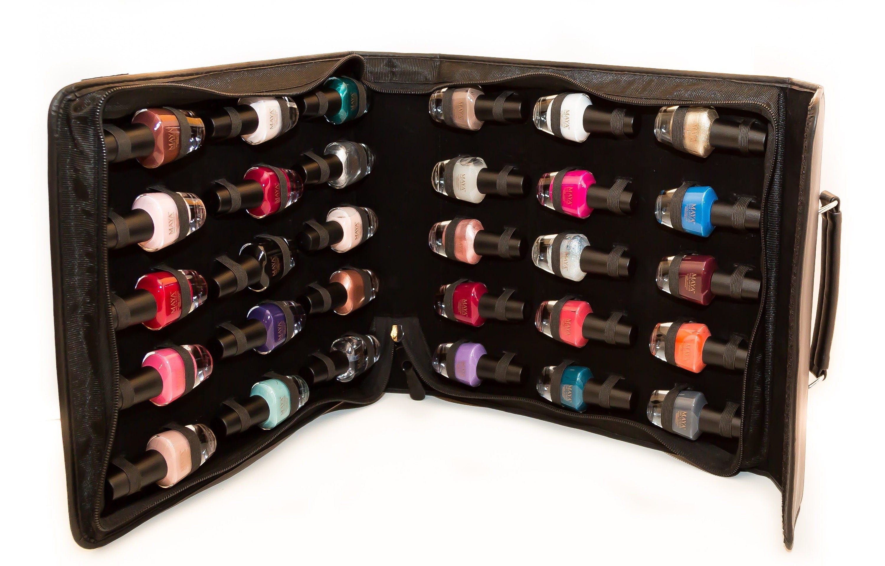 Maya Nail Polish collection of 36 (In a handy zipper case)